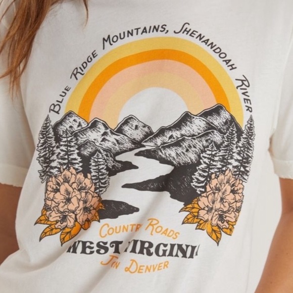 NWT Anthropologie Blue Ridge Mountain Tee - Picture 3 of 4